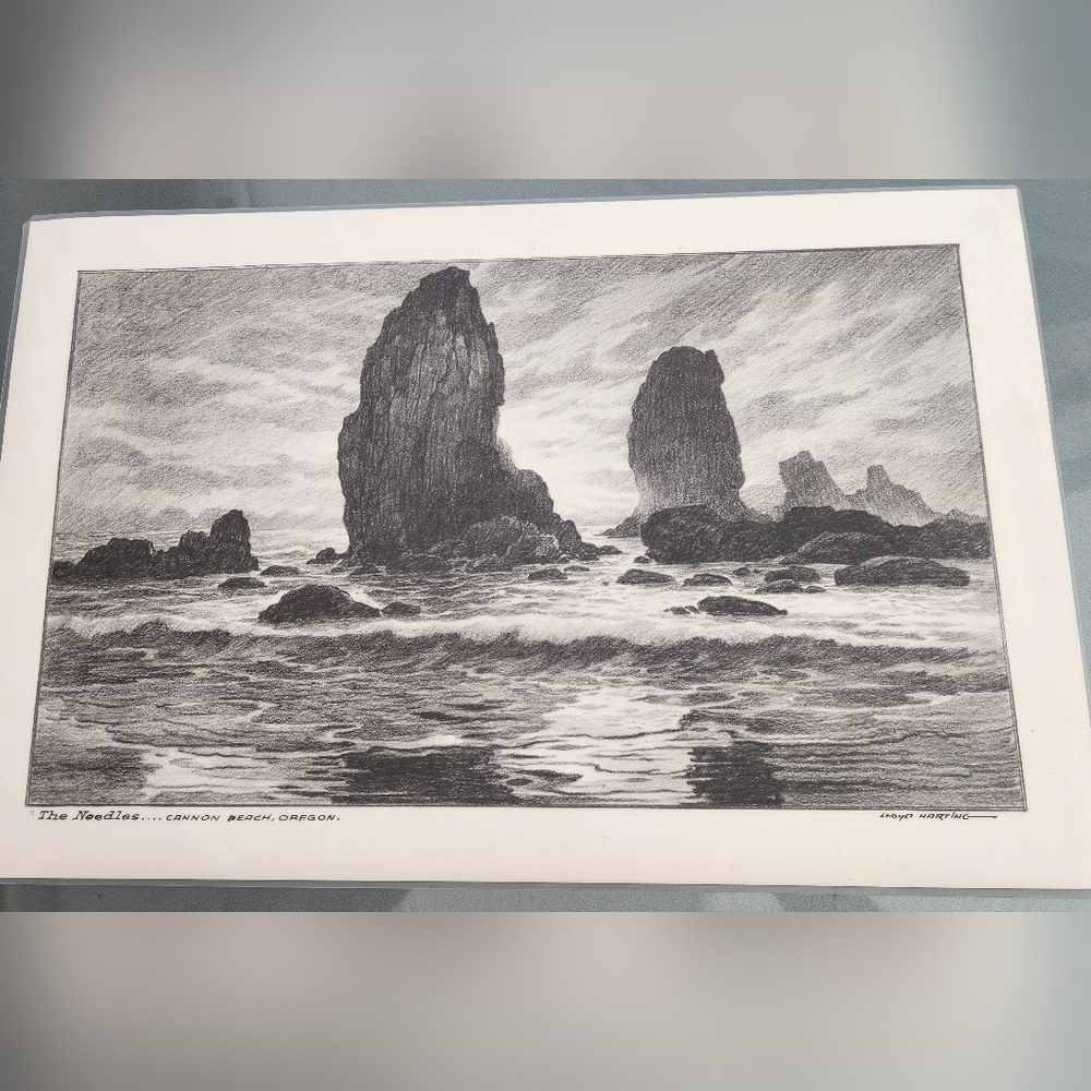 Gray Sea Stack Illustration Art